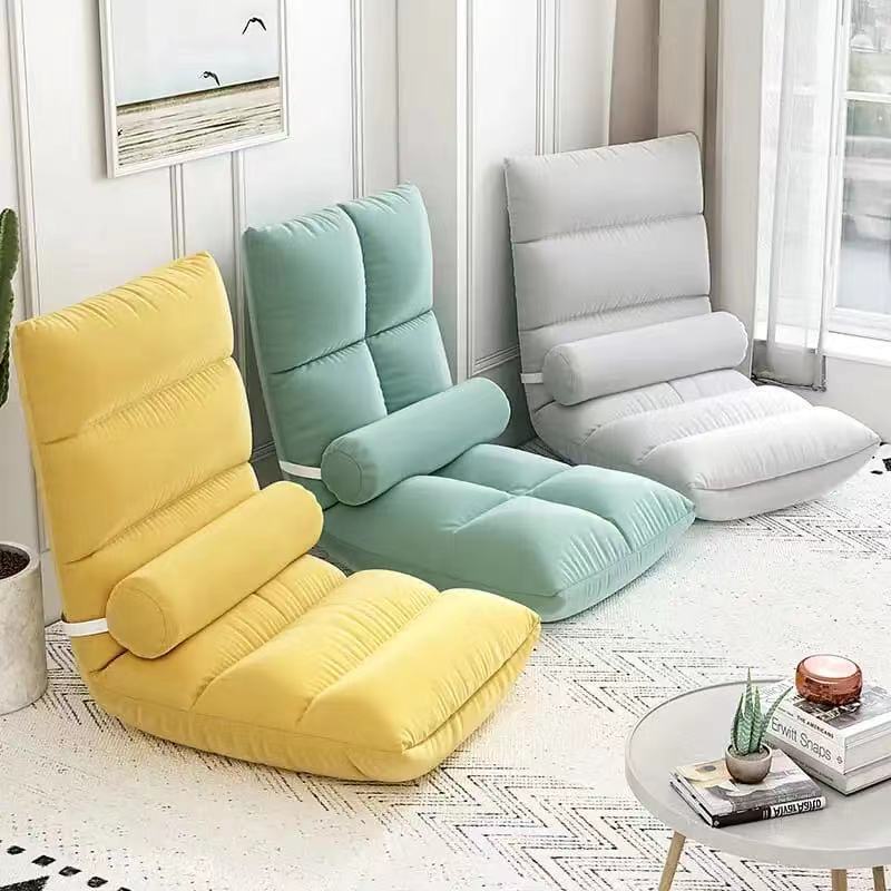 Hot sale foldable lazy sofa living room tatami sleeping bed meditation floor chair recliner single bay window small sofa