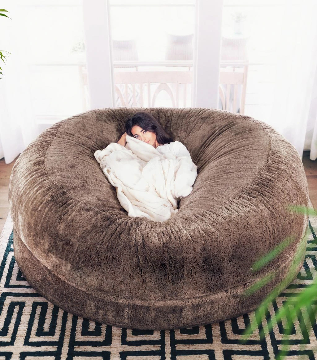 Bean Bag With Filling Puff Bean Bag Sofa 8ft Foam Filled Faux Fur Giant Bean Bag 8Ft