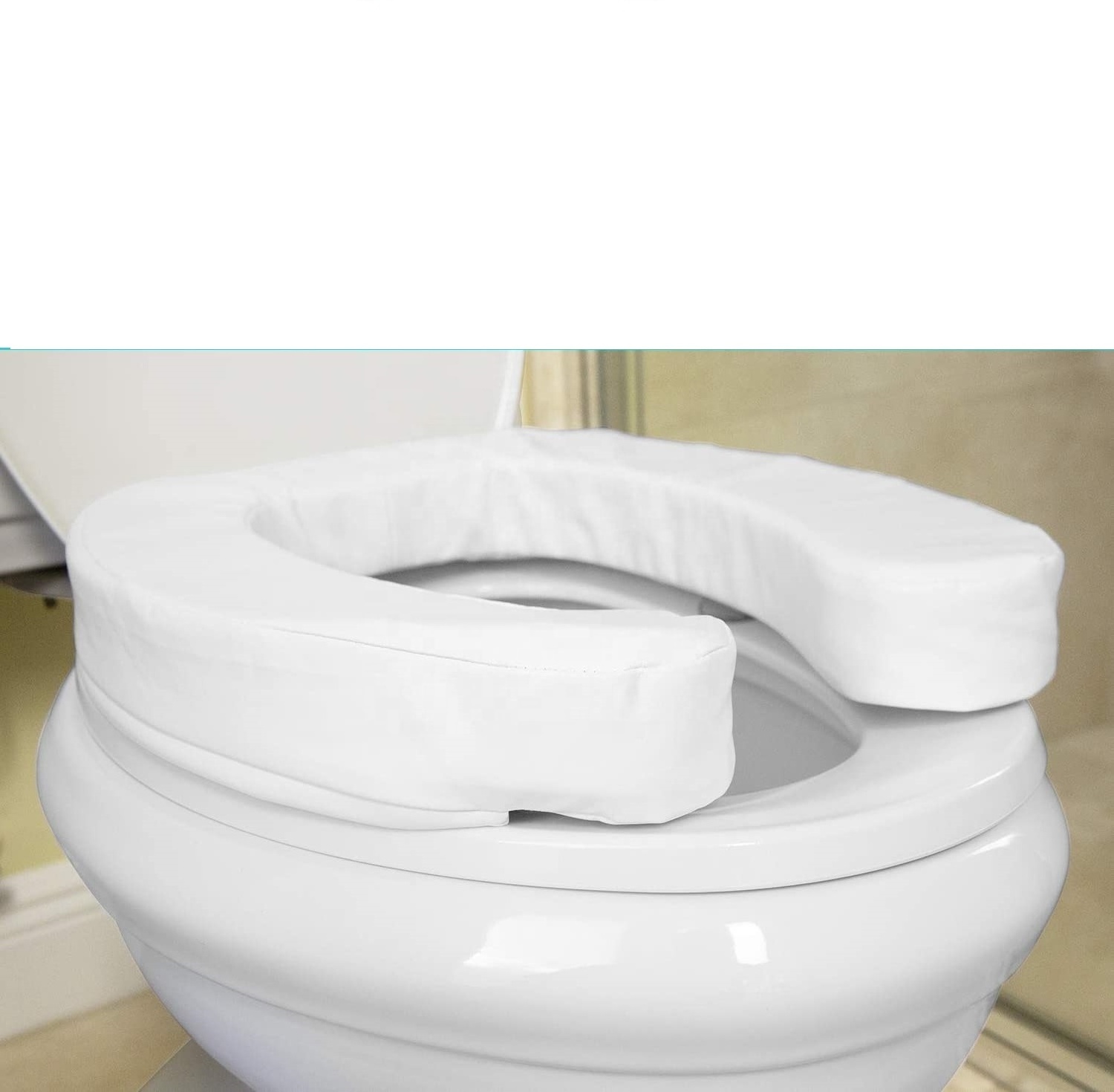 Toilet Seat Cushion Raised Soft Padded Cover White Cushioned Foam Pad  Portable With Wide Oval Gap For Comfort