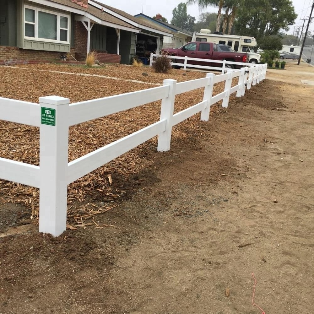 cheap used vinyl fence PVC horse fence for sale Plastic Rail Farm Ranch Fence Gate with Hinge