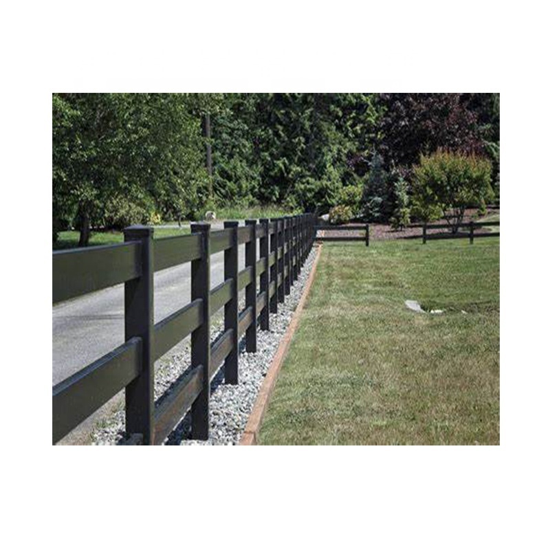 Black Vinyl 3 Rail PVC horse fence