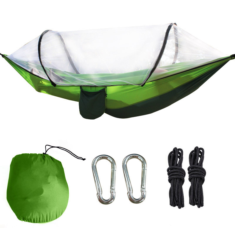 Popular Items Hanging Super Light Family Camping 210t Nylon 250kg Load Capacity Jungle Hammock With Bug Nets