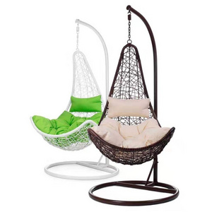 Modern Outdoor Rattan Wicker Hanging Swing Chair with Metal Stand Color Material Origin General Place Model