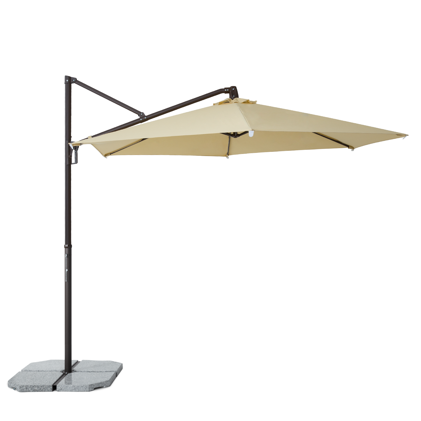 Custom 10Ft Auto Cantilever Garden Umbrella Outdoor Parasols Adjusted Heights Patio Umbrellas Cream