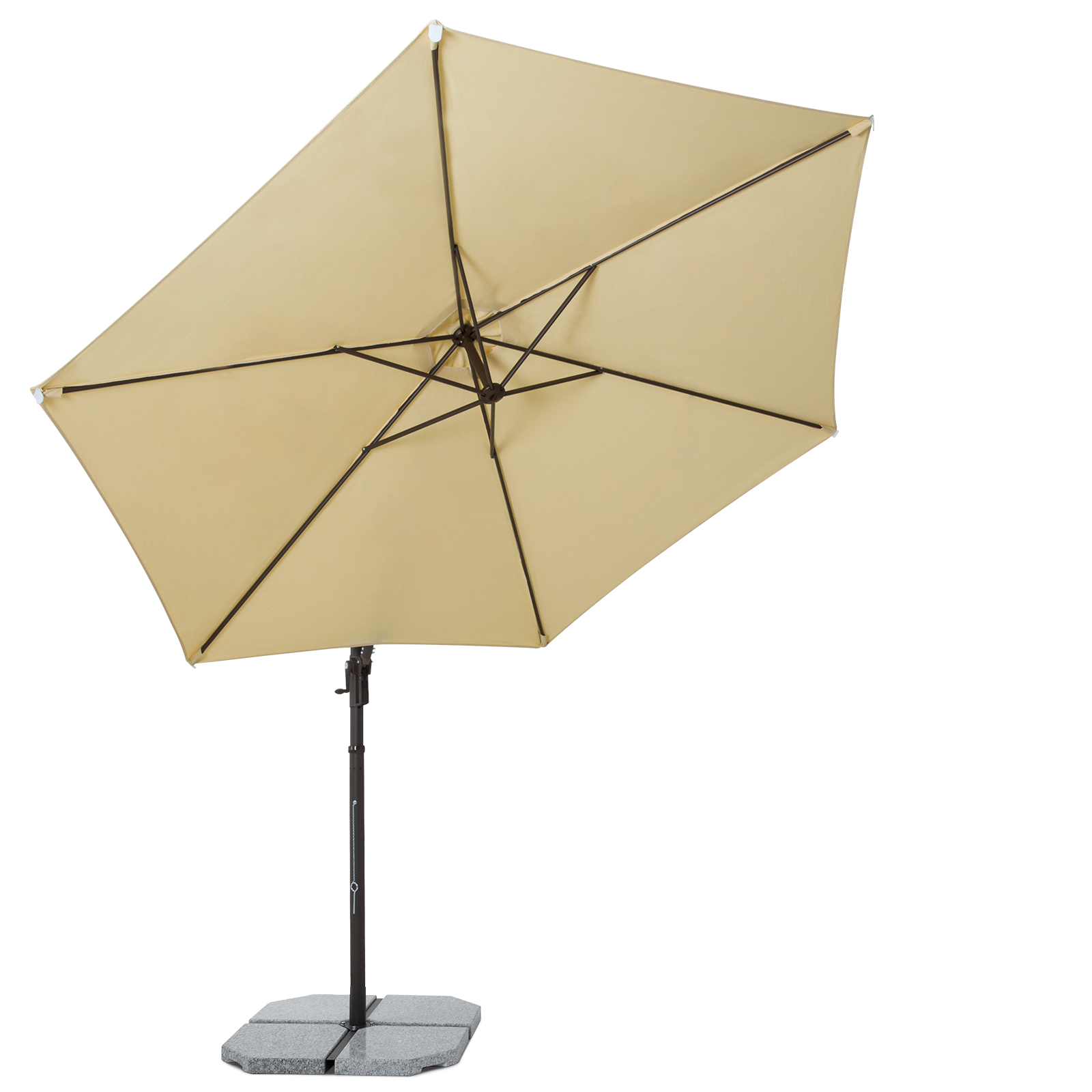 Custom 10Ft Auto Cantilever Garden Umbrella Outdoor Parasols Adjusted Heights Patio Umbrellas Cream