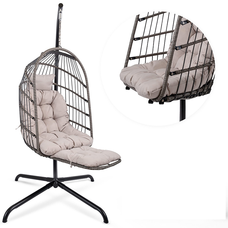 Rattan Hanging Patio Swing Two Seaters Chair Garden Swing Double Swing Chair