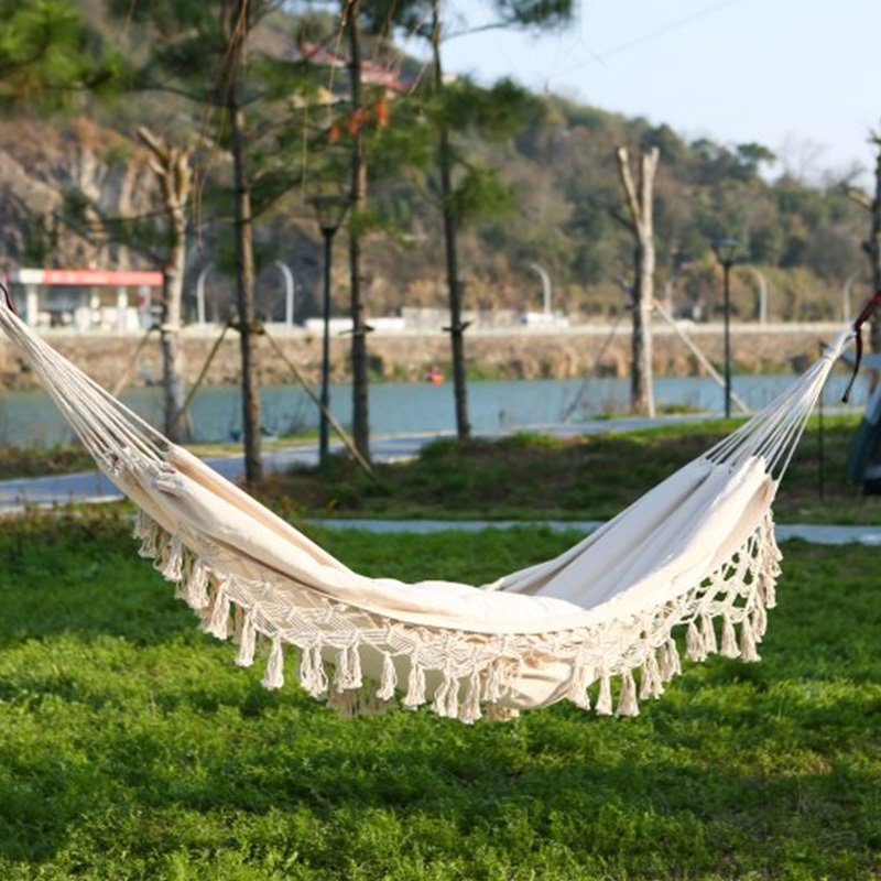 Modern Design Indoor/Outdoor Hanging Cotton Canvas Hammock Chair Garden Porch Swing for Outdoor Furniture Use