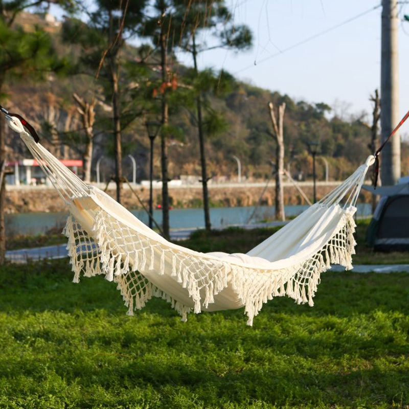 Modern Design Indoor/Outdoor Hanging Cotton Canvas Hammock Chair Garden Porch Swing for Outdoor Furniture Use