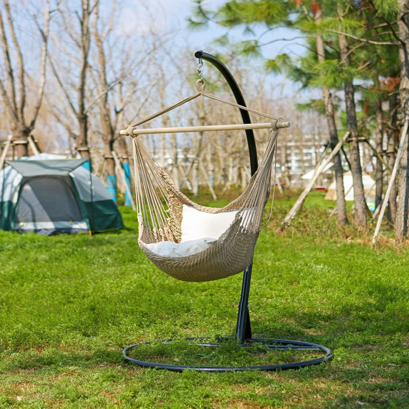 Modern Cotton Canvas Hammock Chair Relaxing Hanging Porch Swing for Outdoor Garden Use Ultimate Comfort Furniture