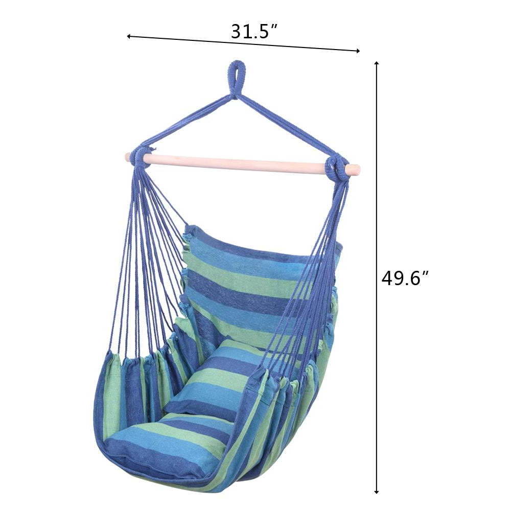 Modern Cotton Canvas Hammock Chair Hanging Porch Swing for Outdoor Garden Furniture