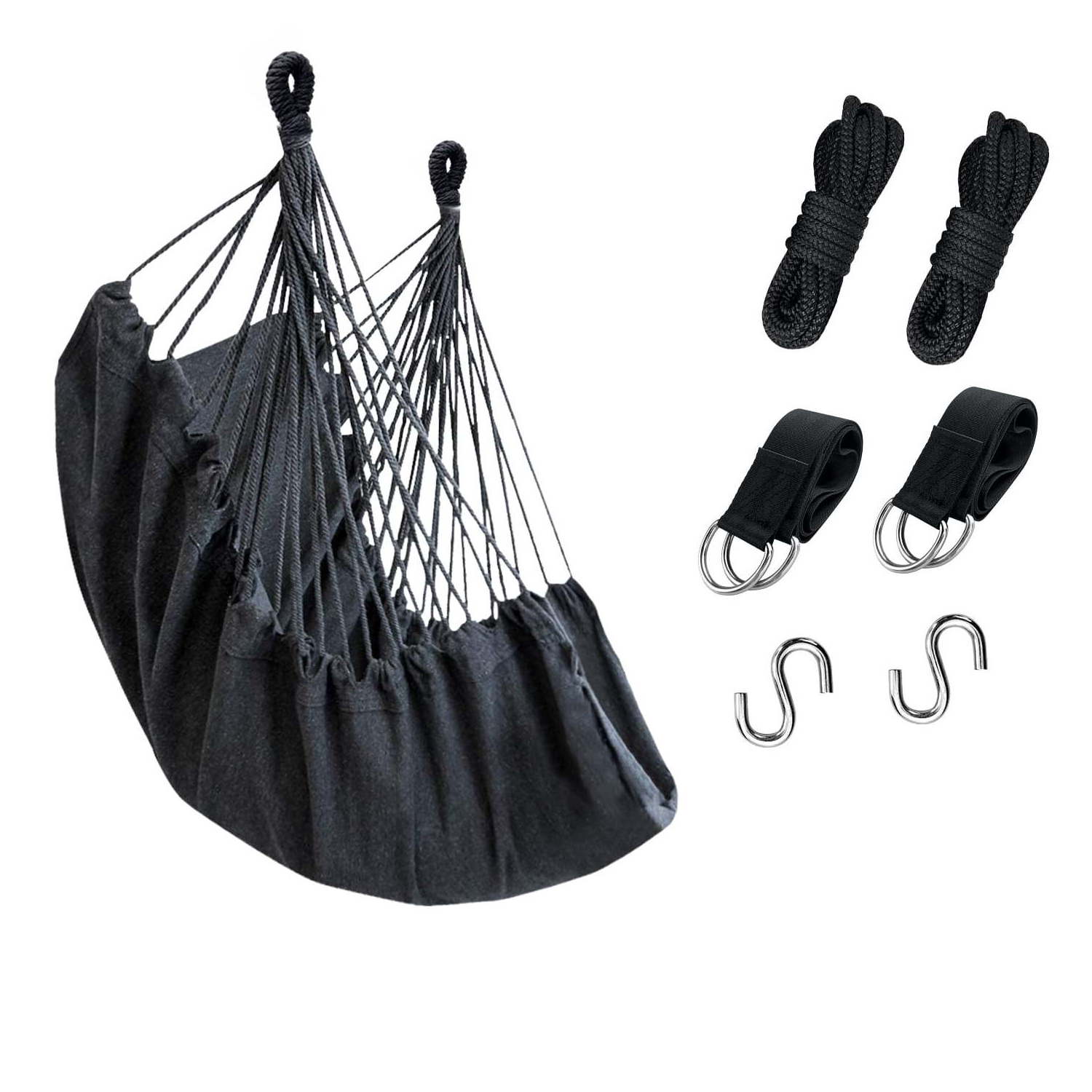 Modern Double Cushion Hanging Rope Hammock Chair Swing for Outdoor and Garden Use for Backyard and Patio Furniture