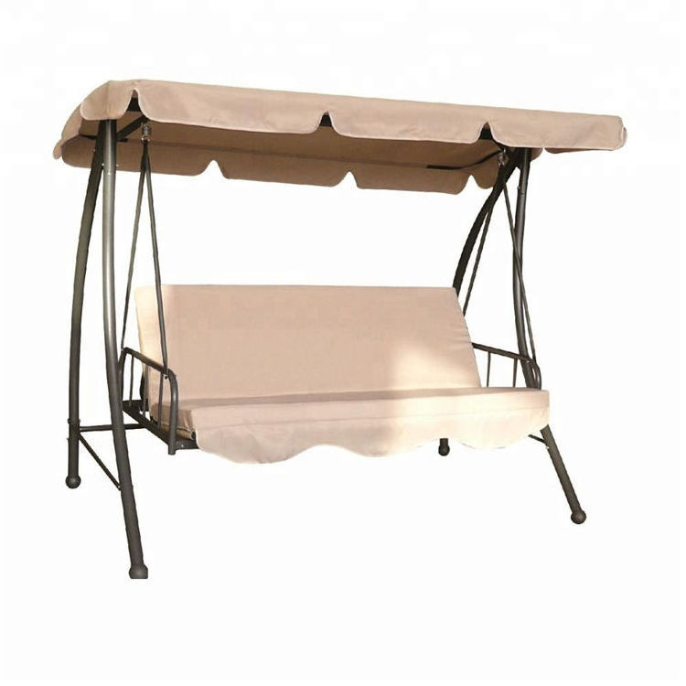 Hot Selling Modern Design 3-Person Fabric Outdoor Furniture Garden Terrace Swing Chair for Gazebo Swing Bed