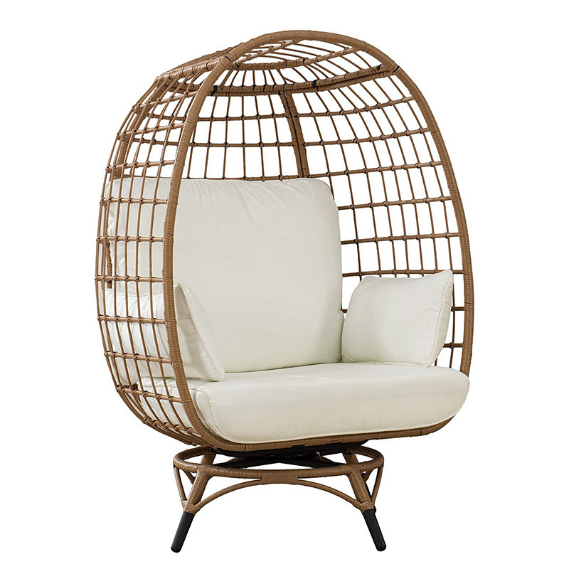 Outdoor rattan swing egg-shaped chair large space thickened soft cushion garden courtyard swing