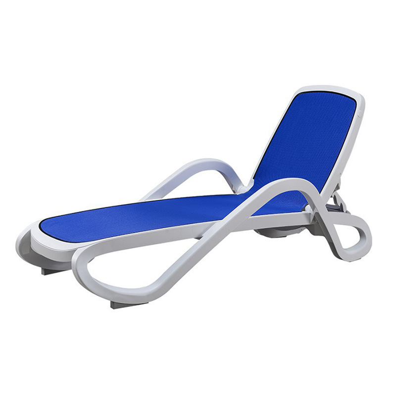 Blue Mesh Outdoor Lounge Chair Rattan/Wicker Beach Paradise Hotel Poolside Terrace Indoor Beach Chair Plastic Beach Chair