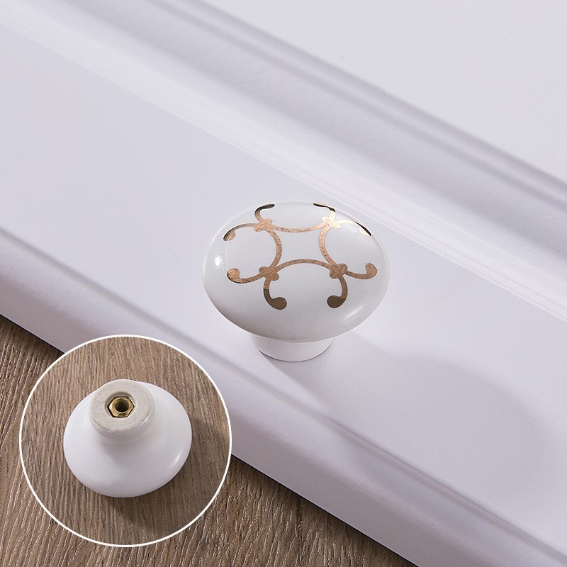 Colorful Ceramic Drawer Pulls and Knobs Stainless Steel Black Cabinet Pulls and Knobs for Bedroom and Hotel Furniture