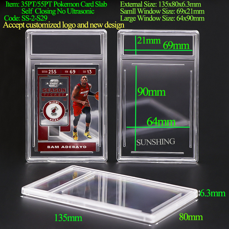 SUNSHING Plastic Ultrasonic beckett Graded Card Slab Sports Trading Graded Card Case TCG Acrylic Display Holders for PSA Pokemon