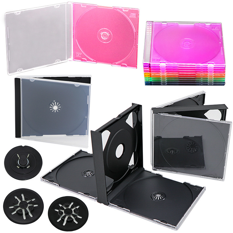 SUNSHING Record CD Sleeves Standard 10.4mm CD Jewelry Box DIGIPAK Slim Clear 8cm Mini Jewel CD Case Spinder DVD hub