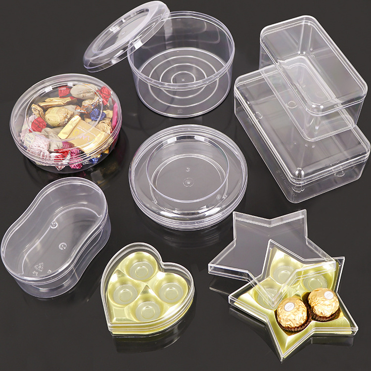 SUNSHING Plastic Sweet Box Dessert Case Tiramisu Packaging Cube Candy Box With Lid Chocolate Box Container For Ferrero Rocher