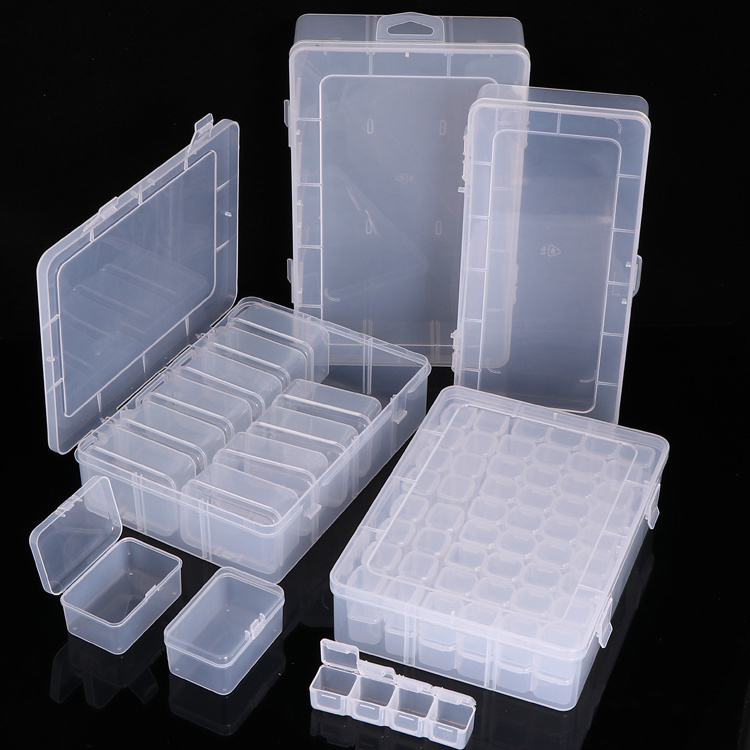 SUNSHING Plastic Plastic Sectioned Box Compartment Parts Storage Box Plastic Storage Box With Dividers Jewelry Earrings Storage