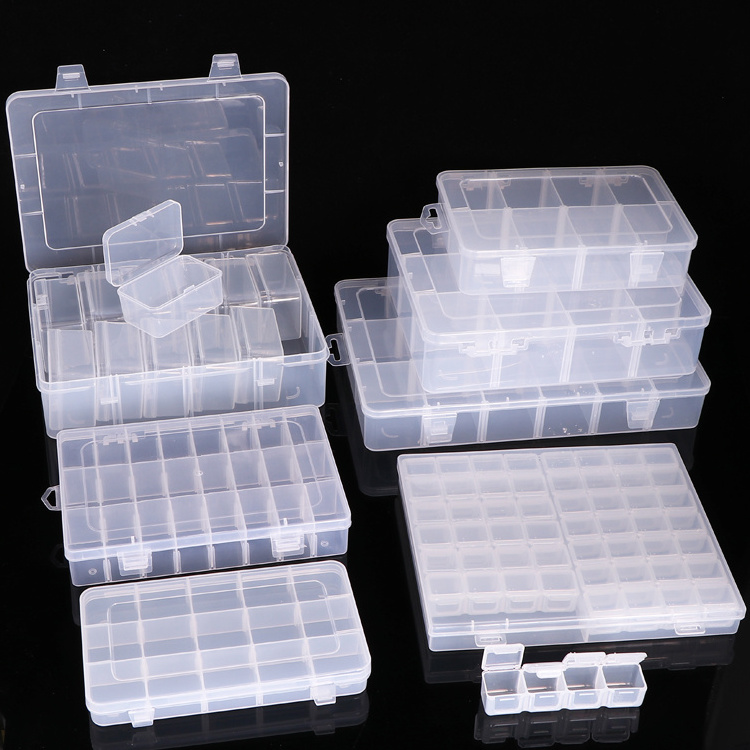 SUNSHING Plastic Small mini Clear Items cosmetics Square Rectangle Case Pp Storage For Container Beads Packaging Box With Lid