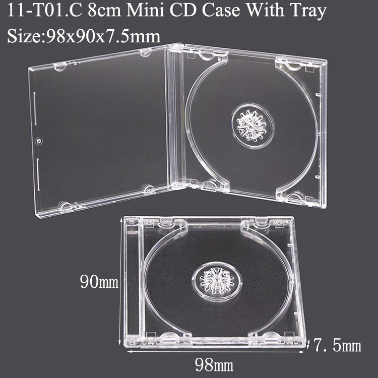 SUNSHING Record CD Sleeves Standard 10.4mm CD Jewelry Box DIGIPAK Slim Clear 8cm Mini Jewel CD Case Spinder DVD hub