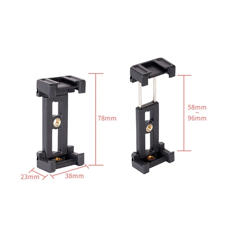 Takenoken Camera Mount Cell Phone Tripod Mount Mobile Phone Retaining Clamp Foldable Mobile Phone Clip Holder with Hot Shoe