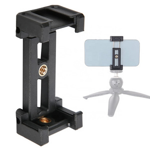 Takenoken Camera Mount Cell Phone Tripod Mount Mobile Phone Retaining Clamp Foldable Mobile Phone Clip Holder with Hot Shoe