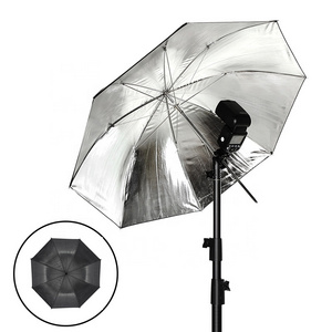 33" Diameter Photo Studio Reflective Softbox Umbrella 84cm Silver Black Collapsible Studio Flash Light Speedlite Diffuser