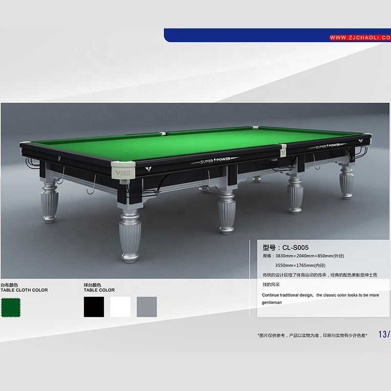 Superpower Professional 12ft 10ft steel cushion slate pool snooker table for sale