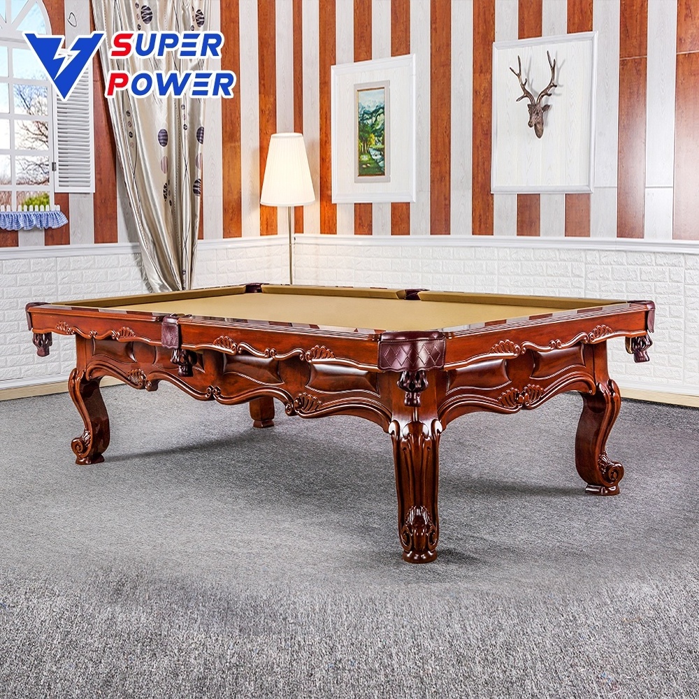 High quality solid wood classic carving billiard table for Russian market