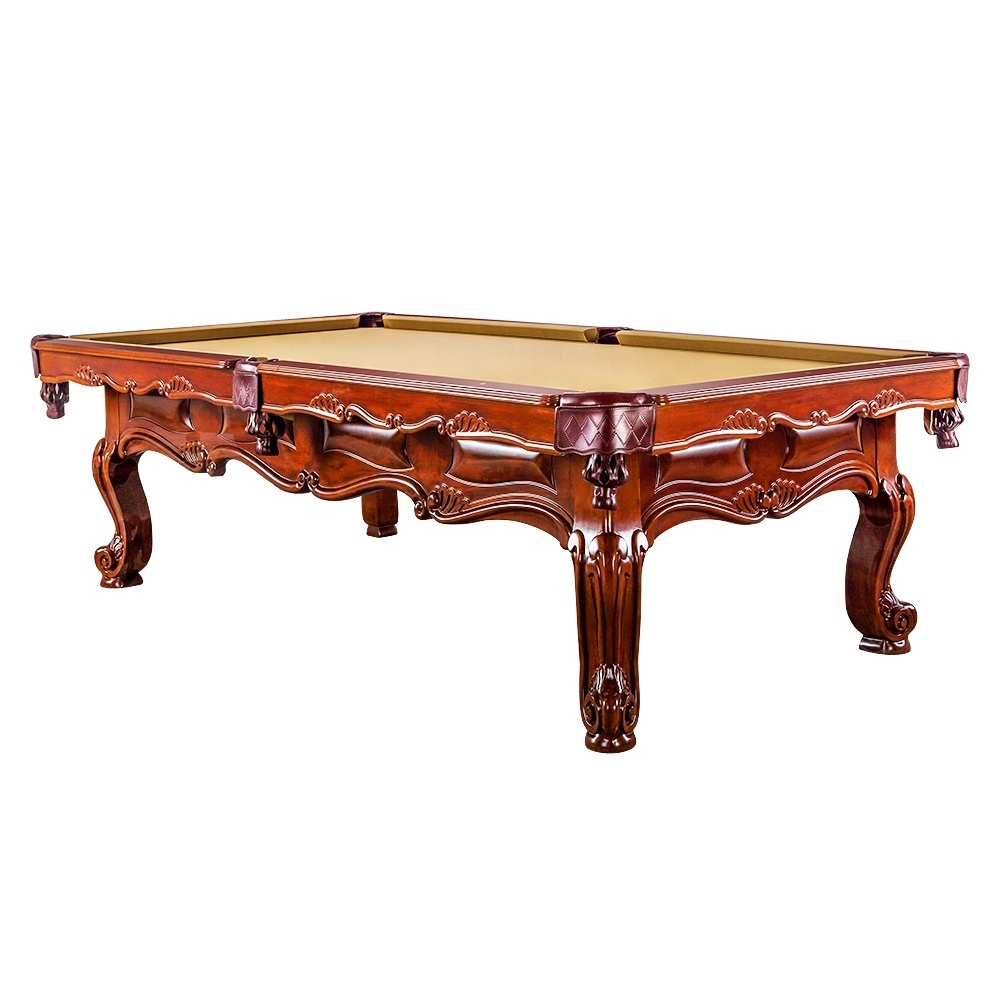 High quality solid wood classic carving billiard table for Russian market