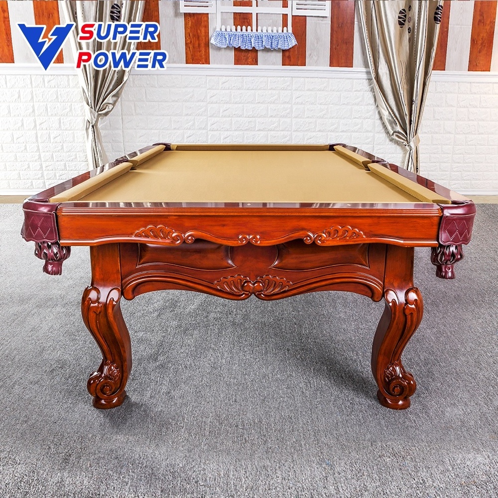 High quality solid wood classic carving billiard table for Russian market