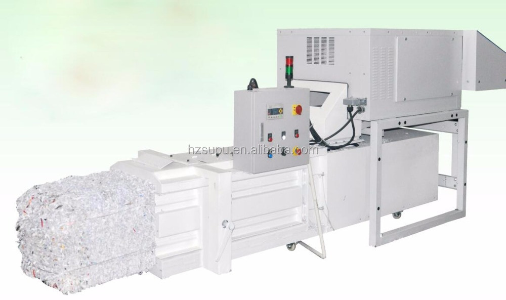 Industrial paper shredder CD Shredder and meta shredder with baler combination