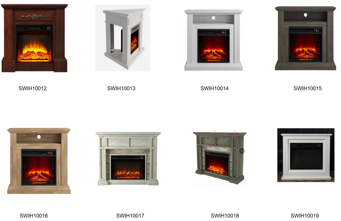 Factory Selling Garage Household Remote Panel Control Wooden Surround Firebox Electric Fireplace