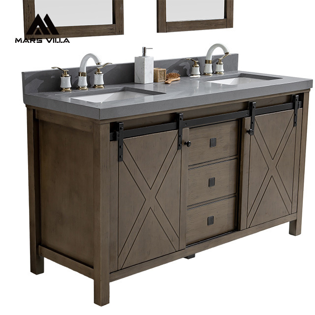 Mars Villa Bathroom Vanity Cabinet Set Glass Mirror Modern Wall Mounted Bathroom Vanity Cabinet with Mirror and Shelf