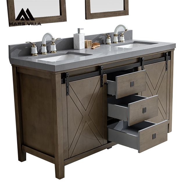 Mars Villa Bathroom Vanity Cabinet Set Glass Mirror Modern Wall Mounted Bathroom Vanity Cabinet with Mirror and Shelf