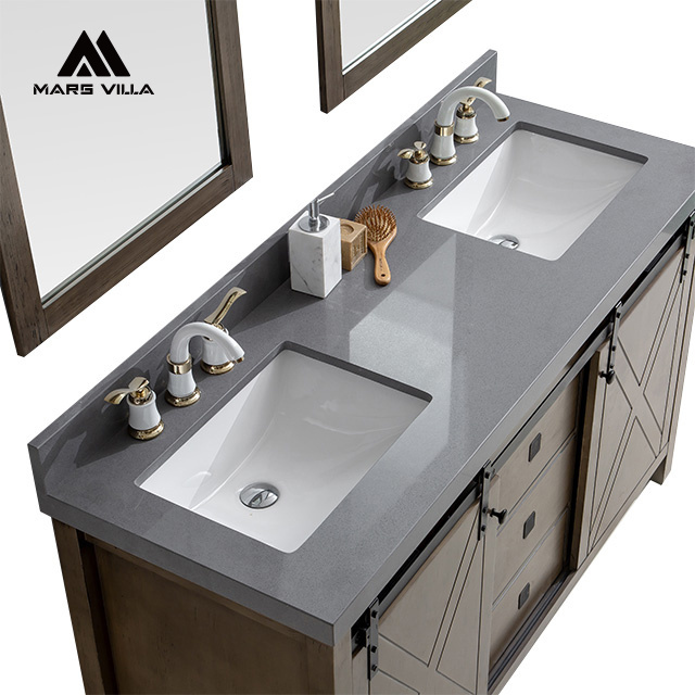 Mars Villa Bathroom Vanity Cabinet Set Glass Mirror Modern Wall Mounted Bathroom Vanity Cabinet with Mirror and Shelf