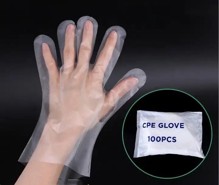 50 Pieces/ Pack Cheap Price Disposable Kitchen Food Gloves Cpe Tpe Material Pe Gloves For Barber Beauty Salon