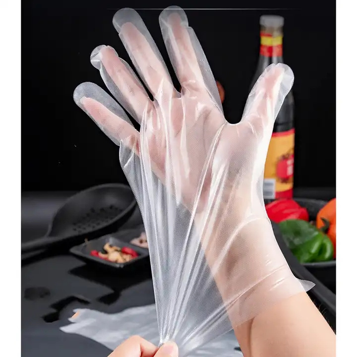 50 Pieces/ Pack Cheap Price Disposable Kitchen Food Gloves Cpe Tpe Material Pe Gloves For Barber Beauty Salon