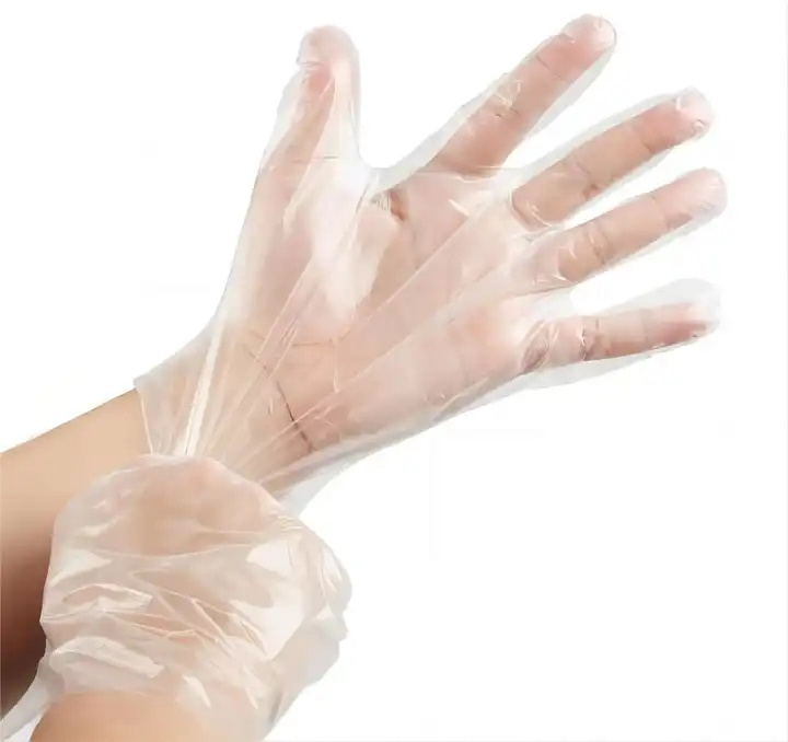 50 Pieces/ Pack Cheap Price Disposable Kitchen Food Gloves Cpe Tpe Material Pe Gloves For Barber Beauty Salon