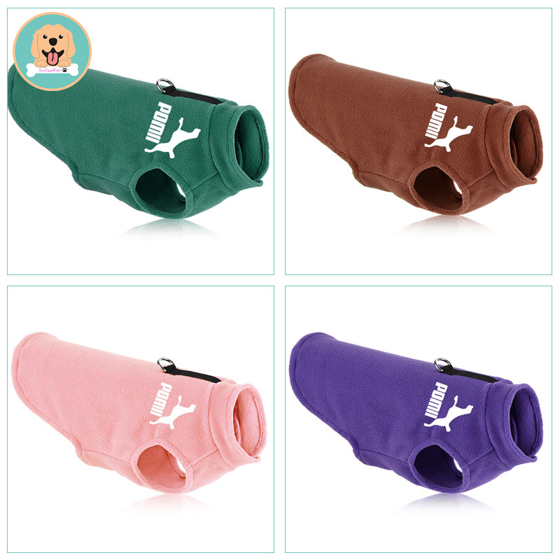 Dropshipping Letter Design Pet Dogs Clothes Winter Fleece Dogs Vest Sweater Warm Puppy For Small Medium Dogs Sweatshirt