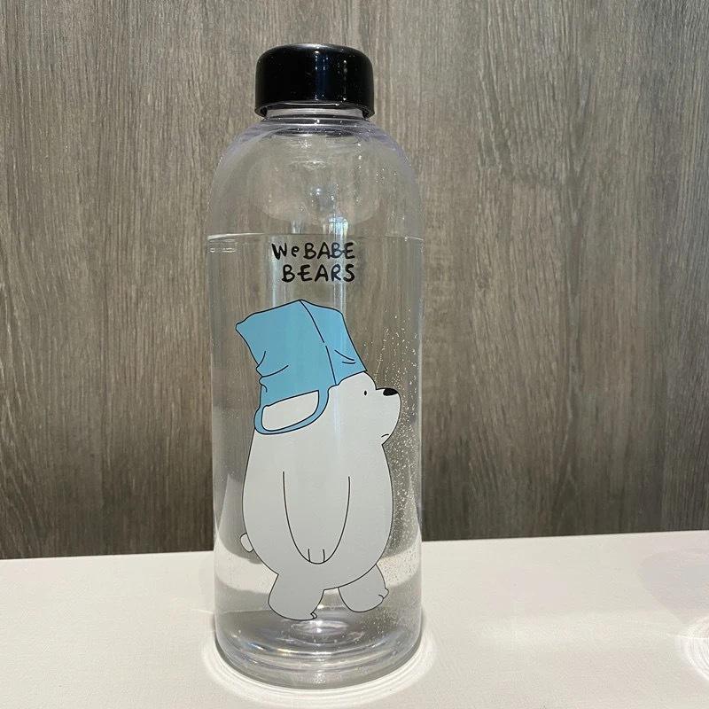 New Fashion Portable 1l Plastic Frosted Large Capacity 32oz Water Bottle Cute Sport Water Kettle For Camping 1 Liter Waterbottle