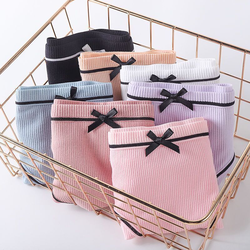 Wholesale stock lots Girls Seamless plus sizes ribbed Cotton Underwear Women's Hipster Panties