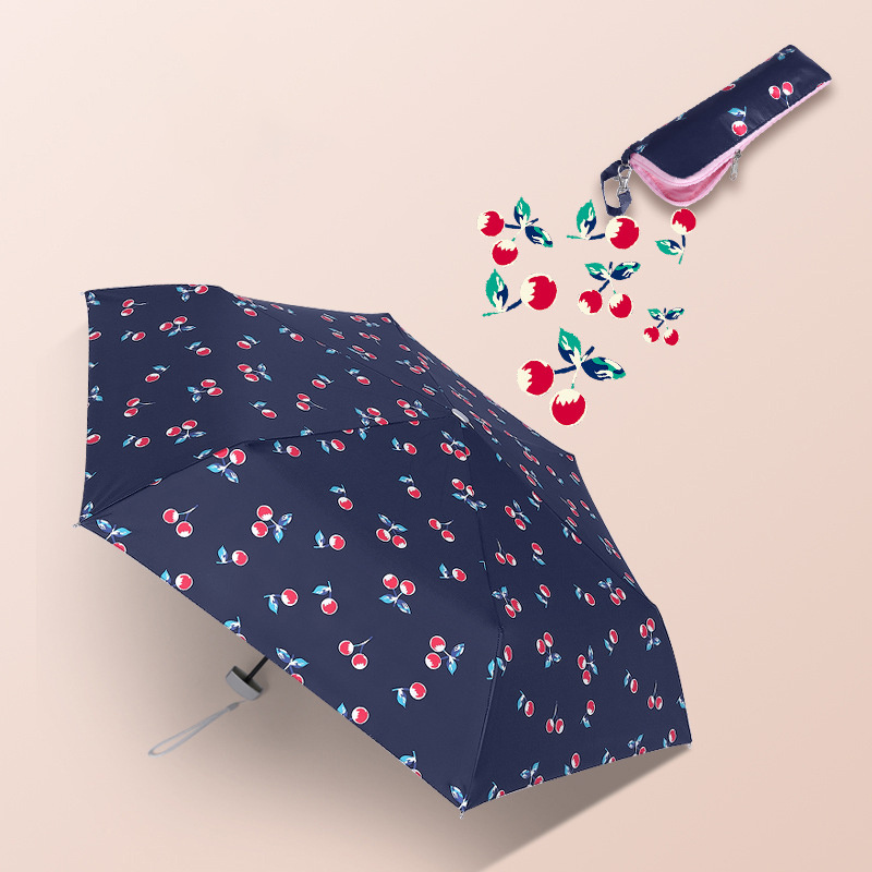 Creative Leopard Zebra-stripe Pattern Rain Sunny Umbrella Manual Four Folding Umbrella With Zipper Bag