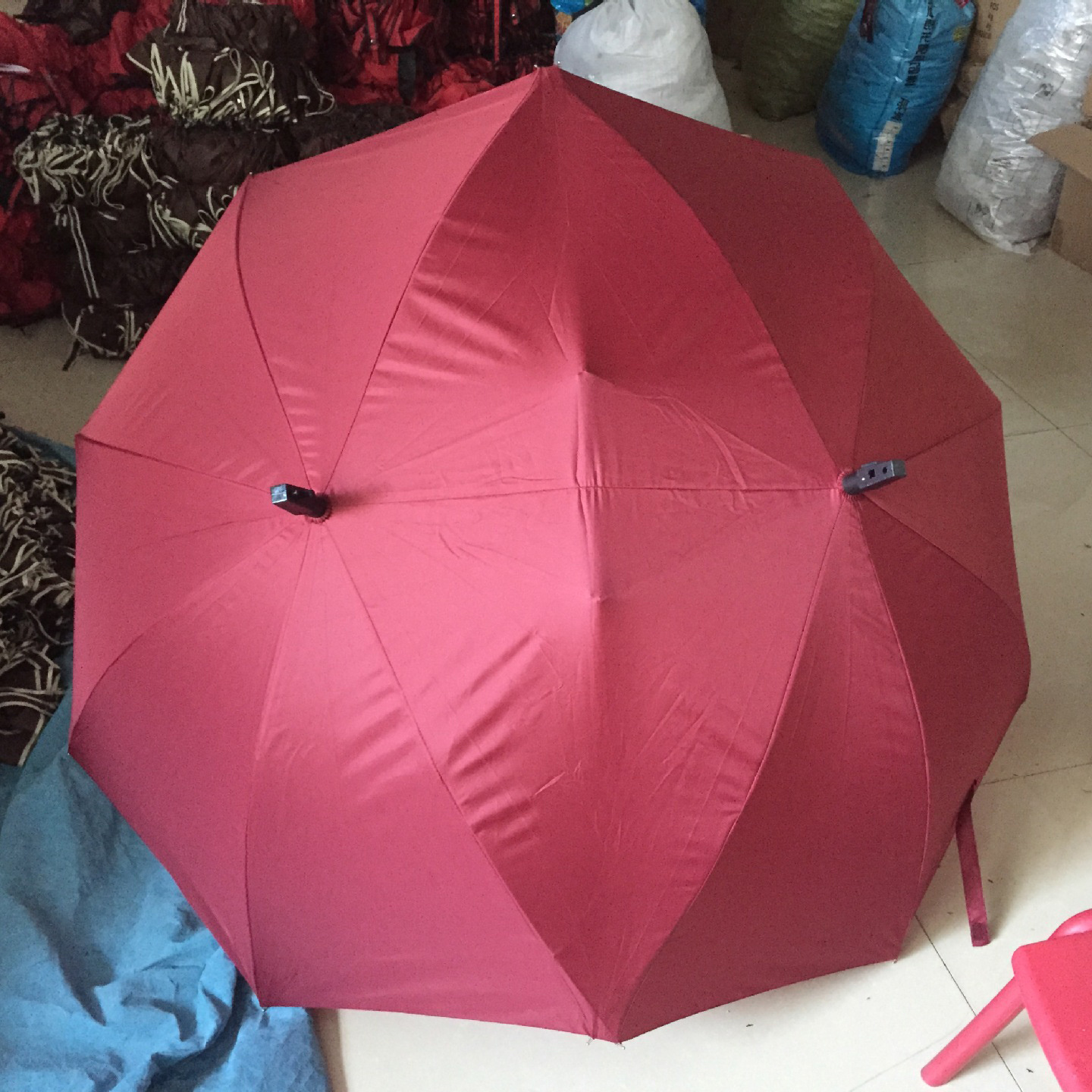 Two Person Custom Umbrellas Straight Rod Advertising Color Matching Rain Parasol Double Lovers Umbrella