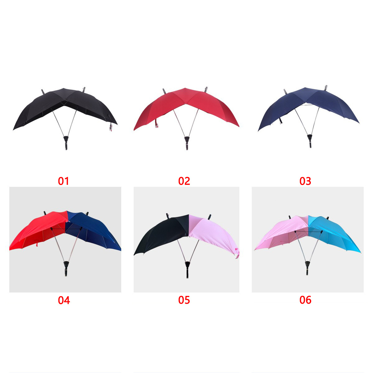 Two Person Custom Umbrellas Straight Rod Advertising Color Matching Rain Parasol Double Lovers Umbrella