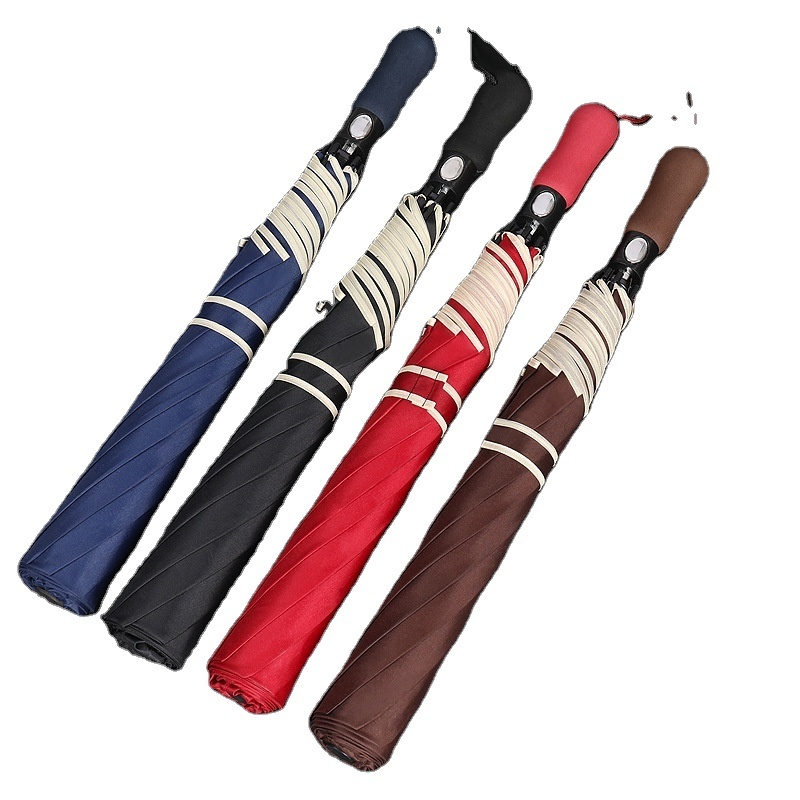 Large Size 2-folding Rainy Long Handle Umbrella Men Gift Automatic Umbrella Oversize Golf Business Umbrella