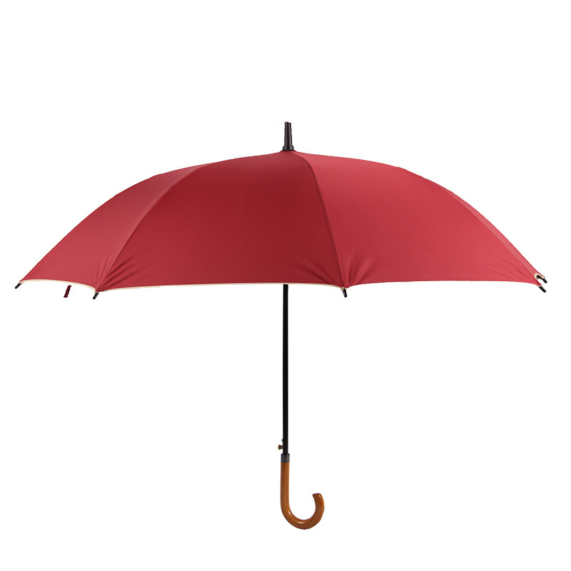 commercial market custom luxury fashion display automatic open men gift rain wooden handle umbrella no minumum