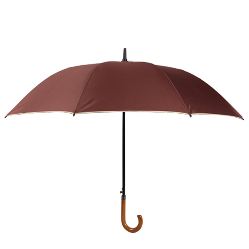 commercial market custom luxury fashion display automatic open men gift rain wooden handle umbrella no minumum