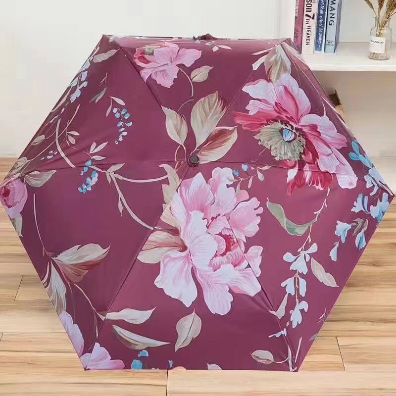 UPF 50+ Small Mini UV Protection Travel Umbrella Purse Ultra Lightweight Compact Sun Blocking Umbrella for Women